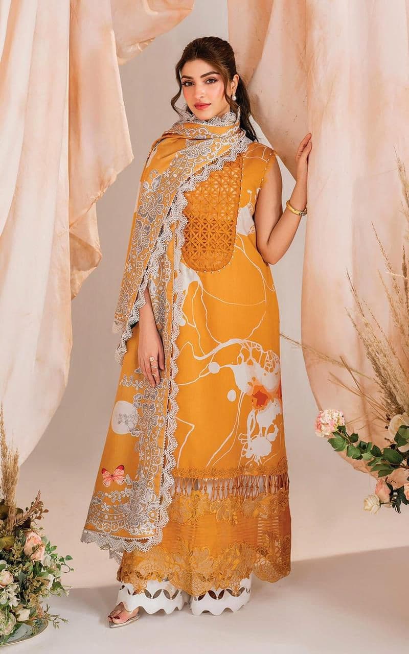 Embroidered Unstitched 3 piece lawn Suit 