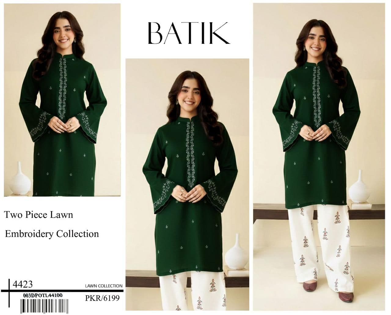 Green Batik Lawn Suit