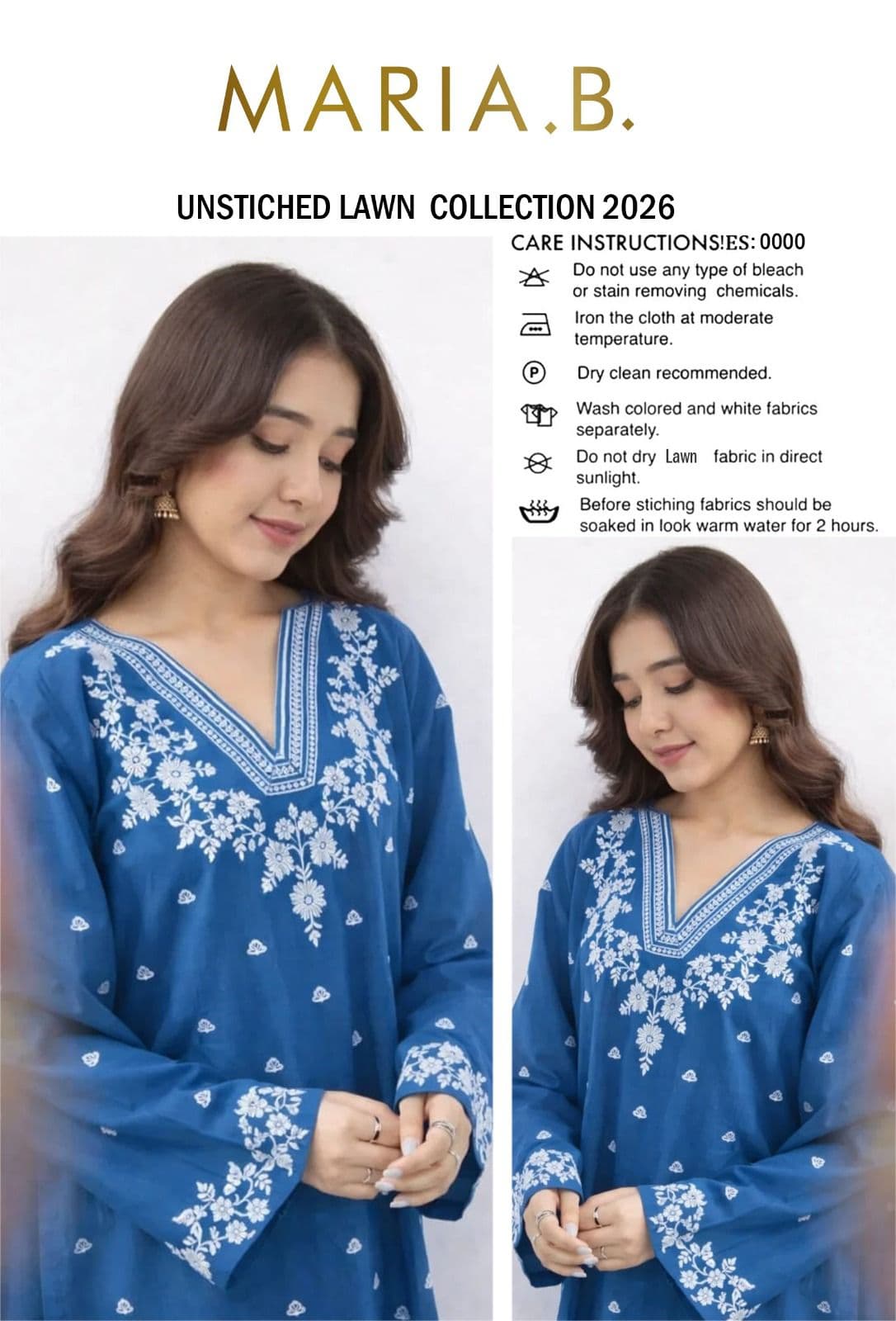Maria B. Light Blue Lawn Suit