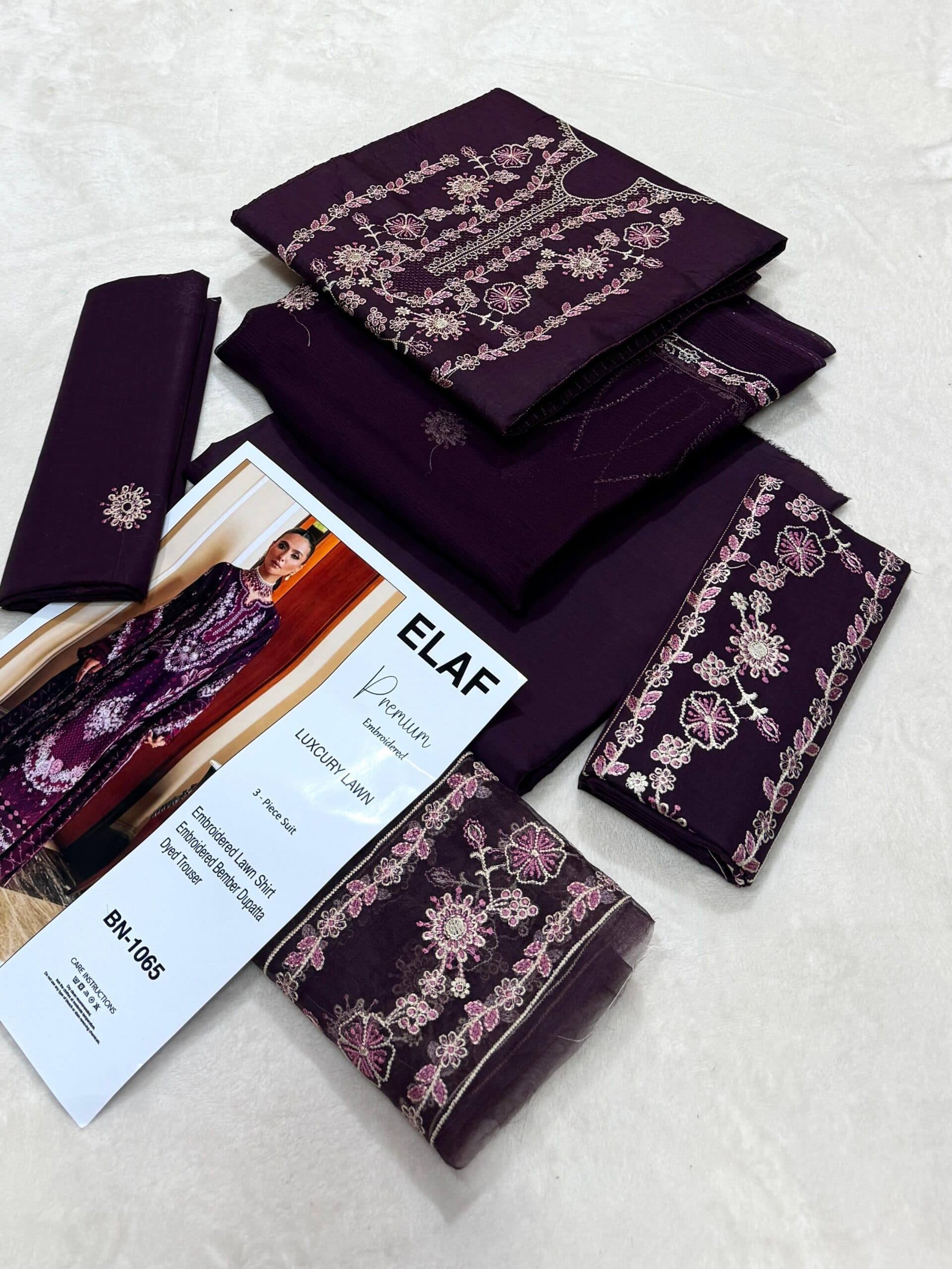 ELAF Unstitched Embroidered Lawn Suit