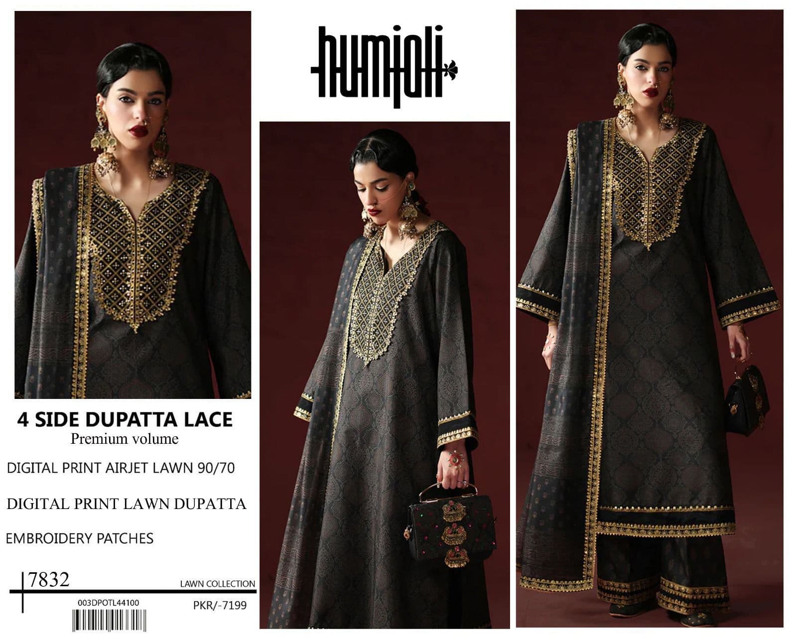 Humjoli Unstitched 3 piece lawn Suit 
