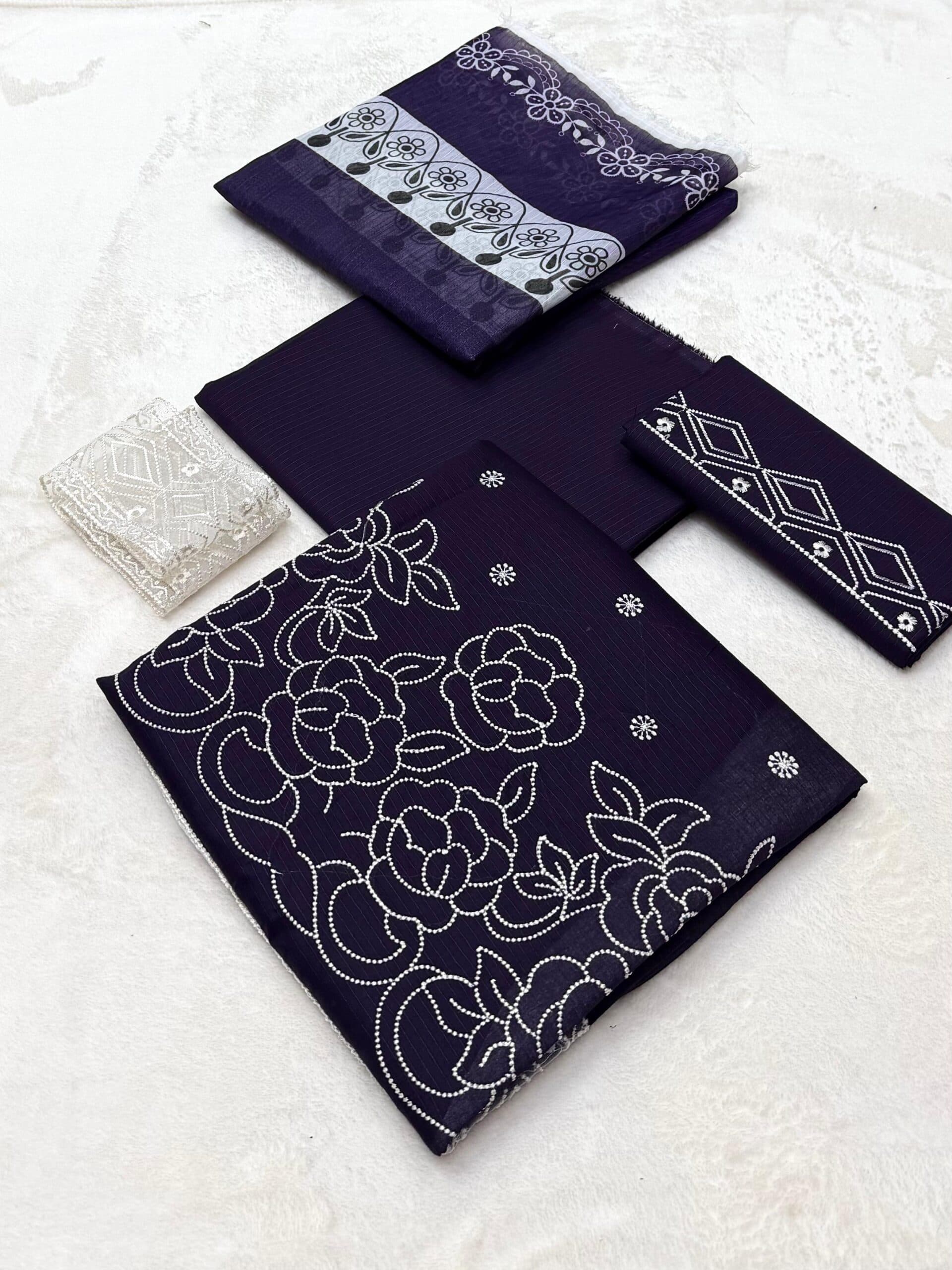 Unstitched Embroidered Lawn Suits