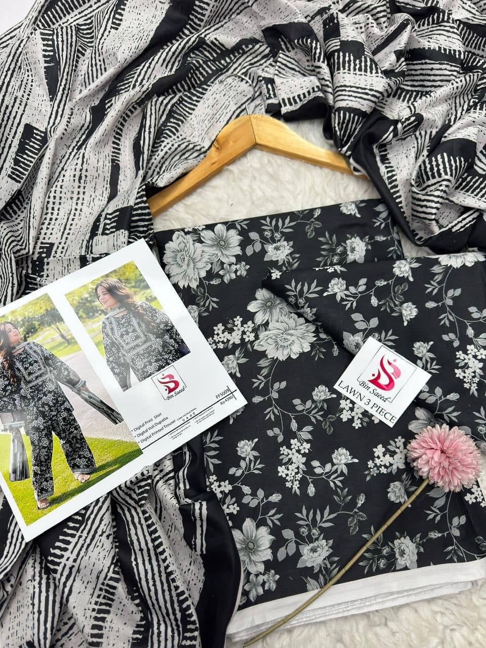 Bin Saeed Unstitched 3 piece Lawn Suit