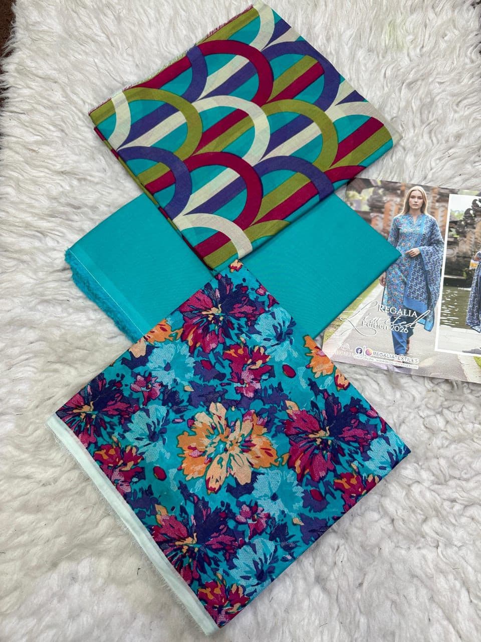 Unstitched Embroided 3 piece Lawn Suit