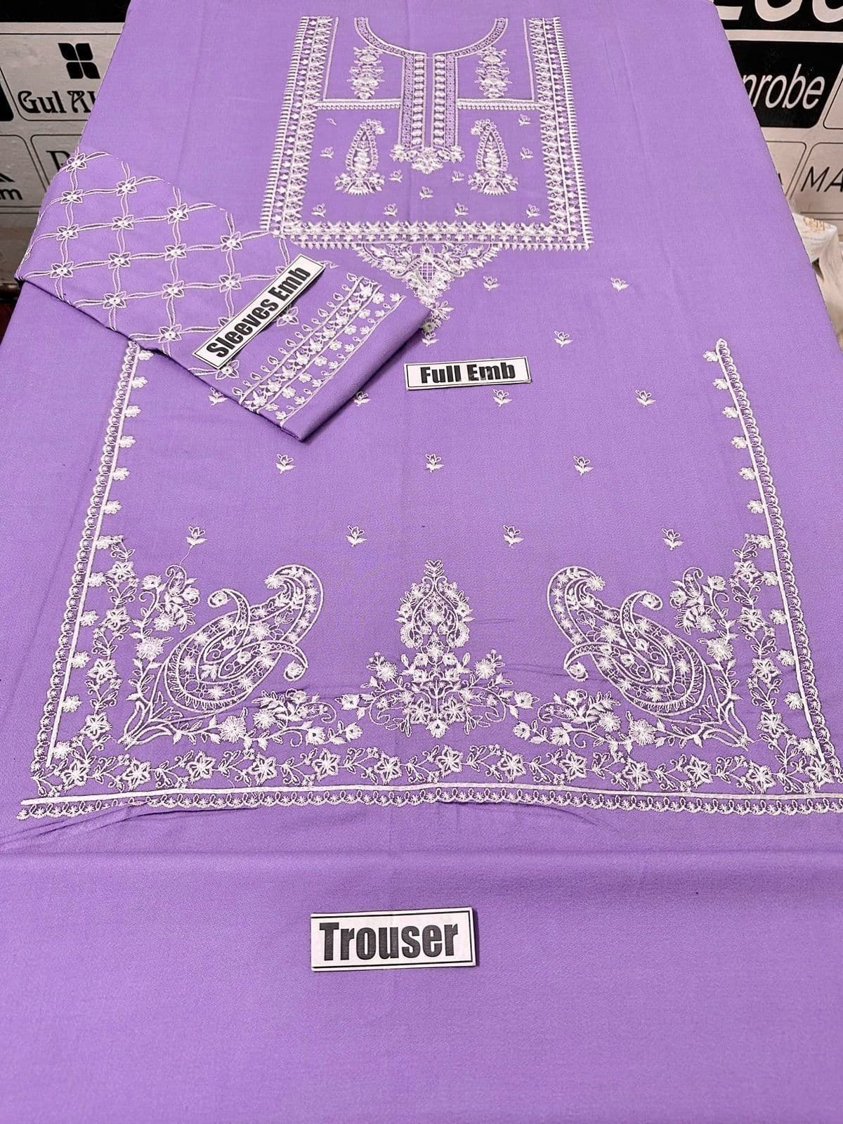 Unstitched Embroided 3 piece Lawn Suit