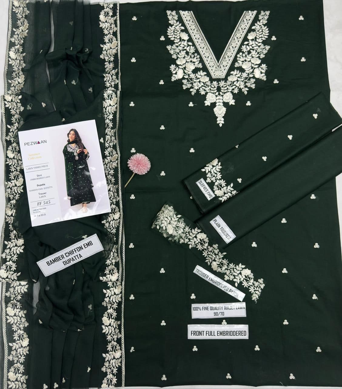 Pezwaan Unstitched Embroided 3 piece Lawn Suit