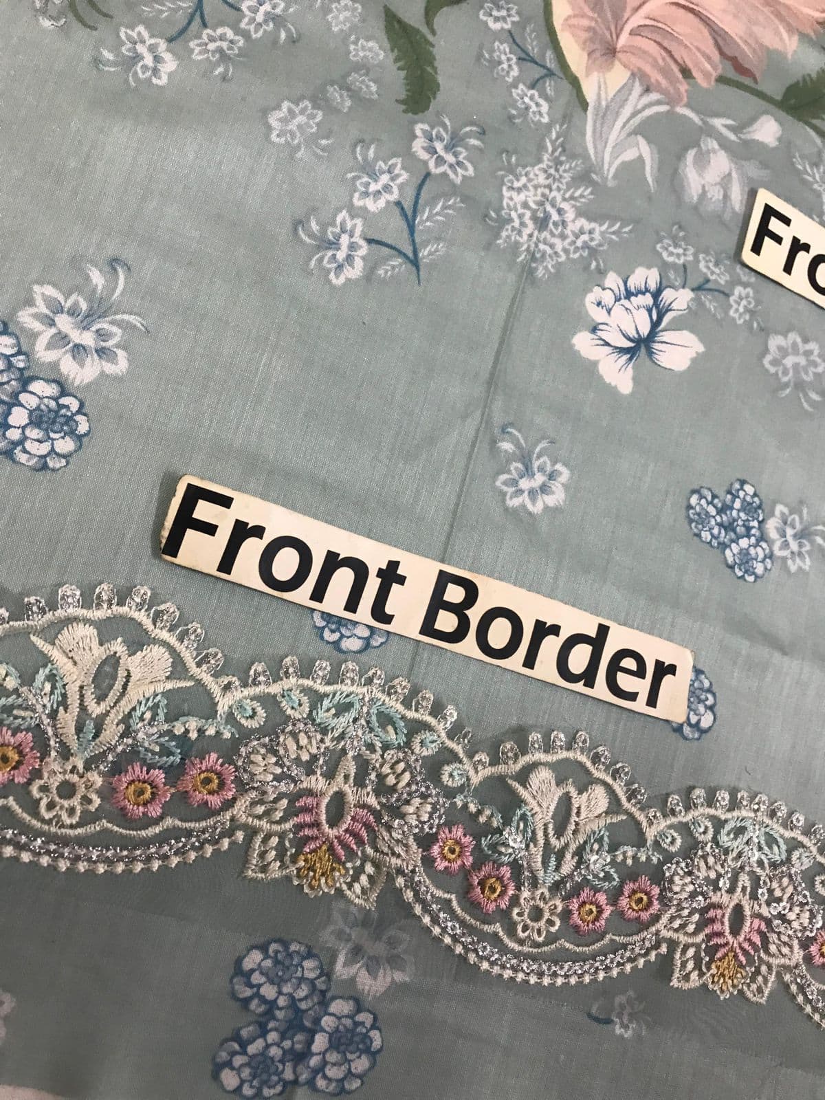 Unstitched Embroidered Lawn Suit image 2