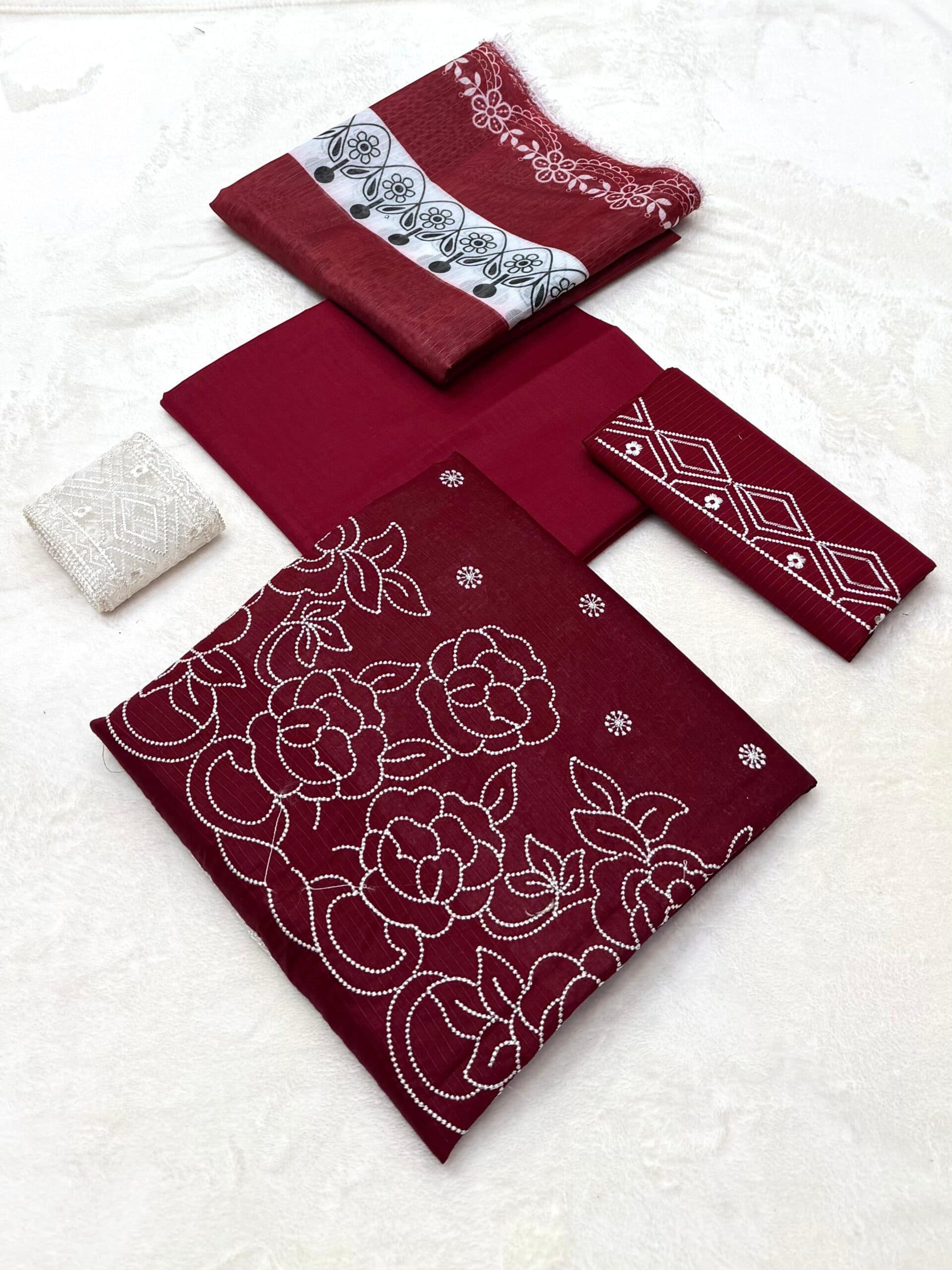 Unstitched Embroidered Lawn Suits image 5