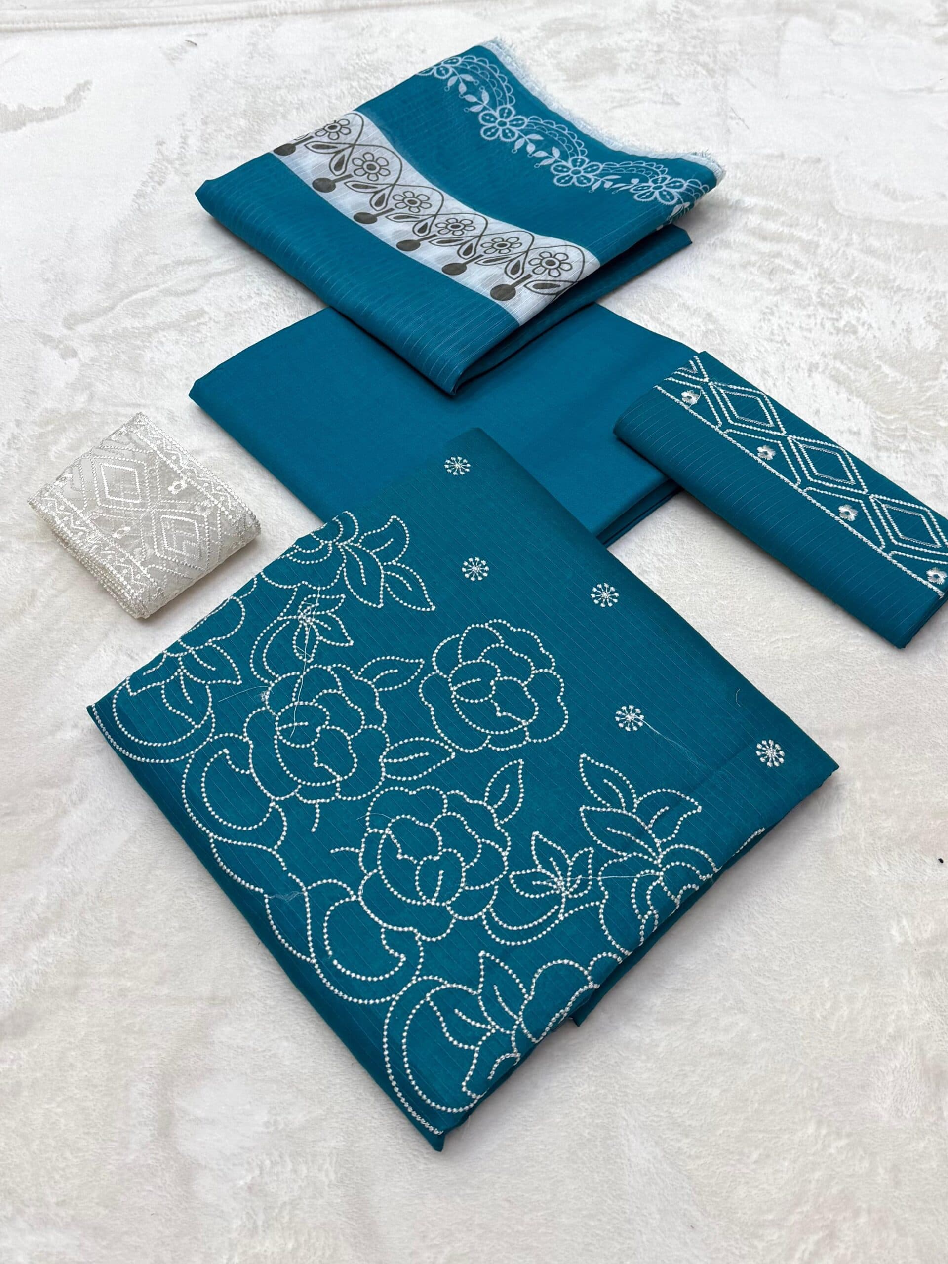 Unstitched Embroidered Lawn Suits image 6