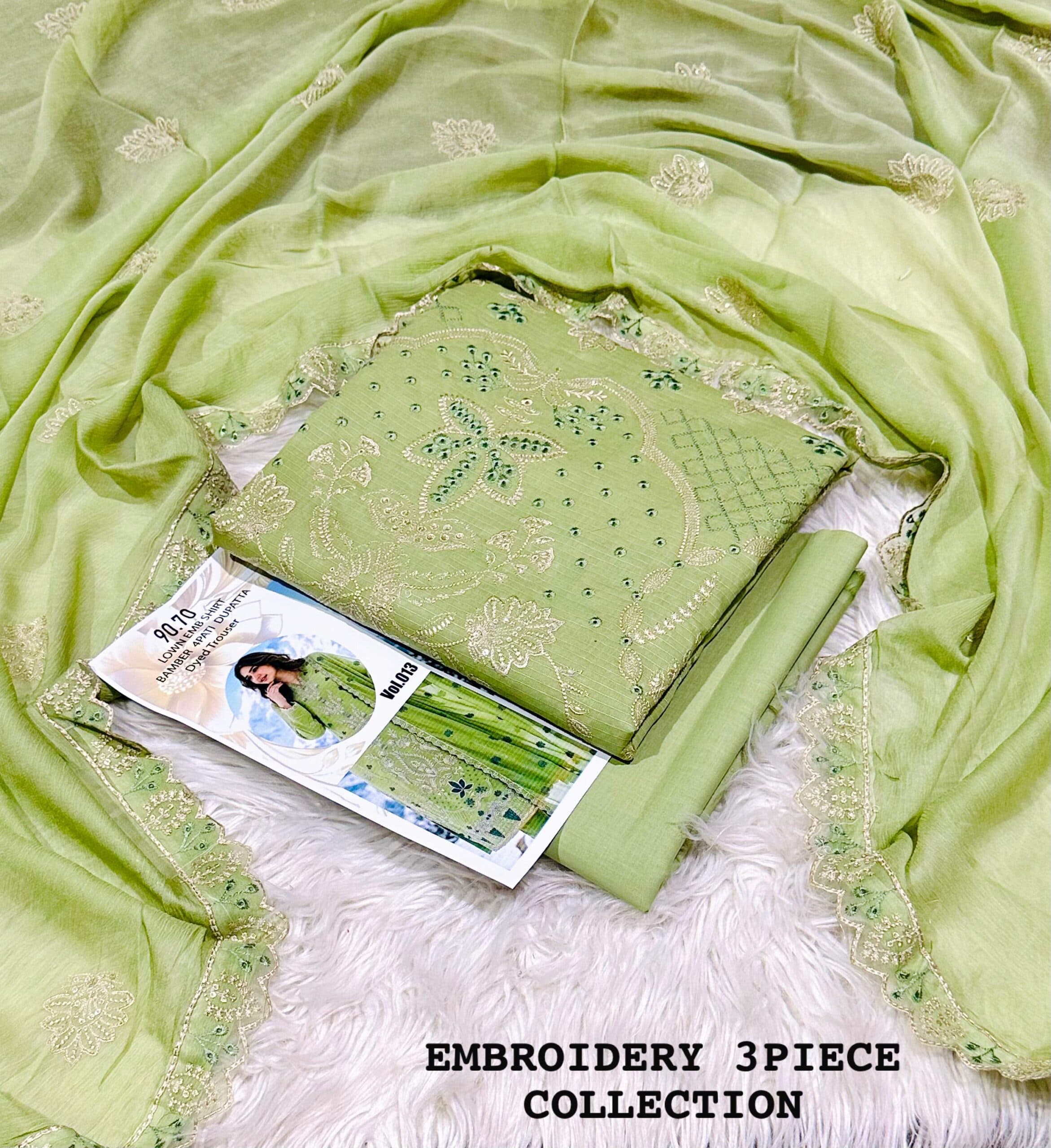 Unstitched Embroidered Lawn Suits image 2