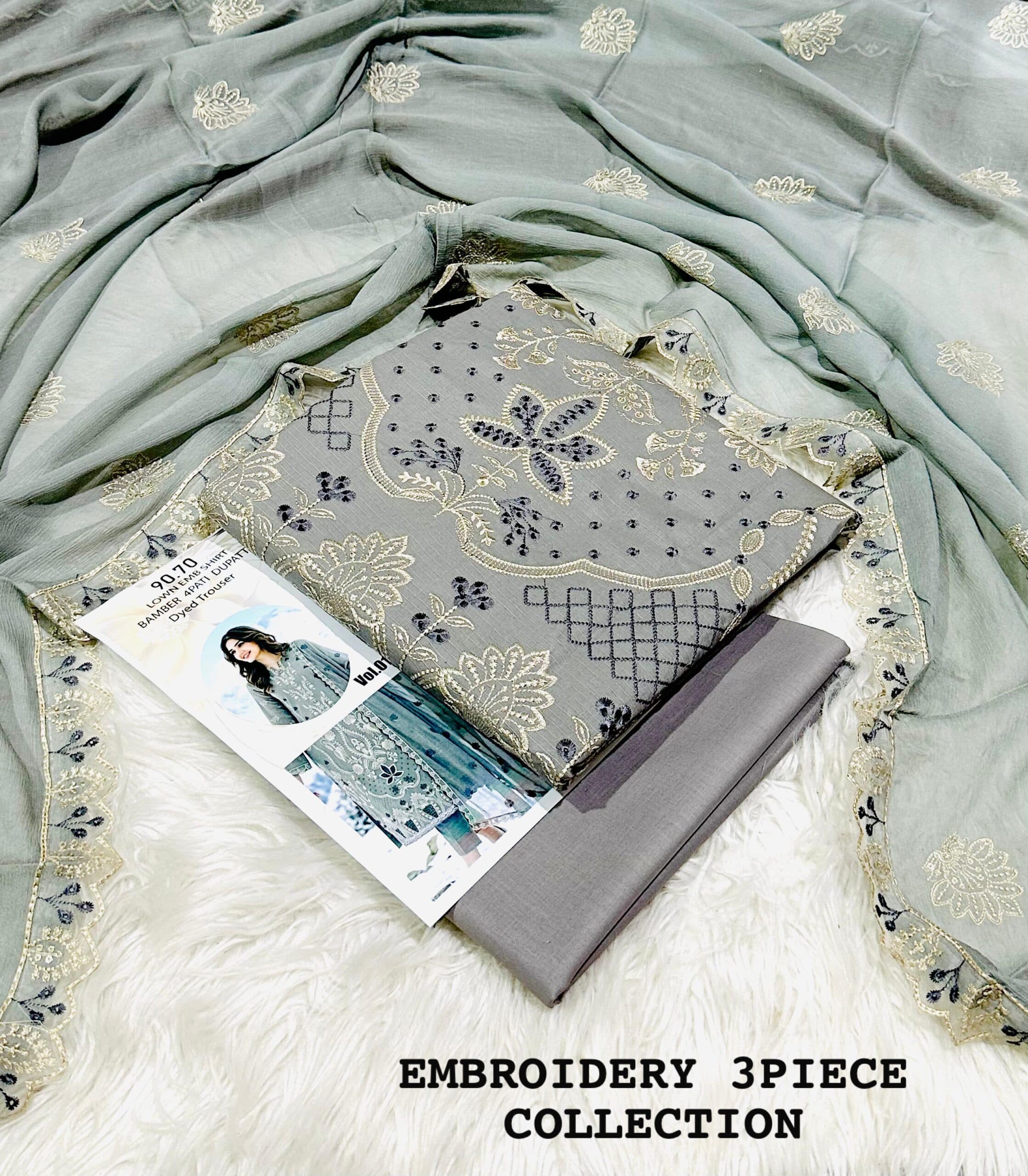 Unstitched Embroidered Lawn Suits