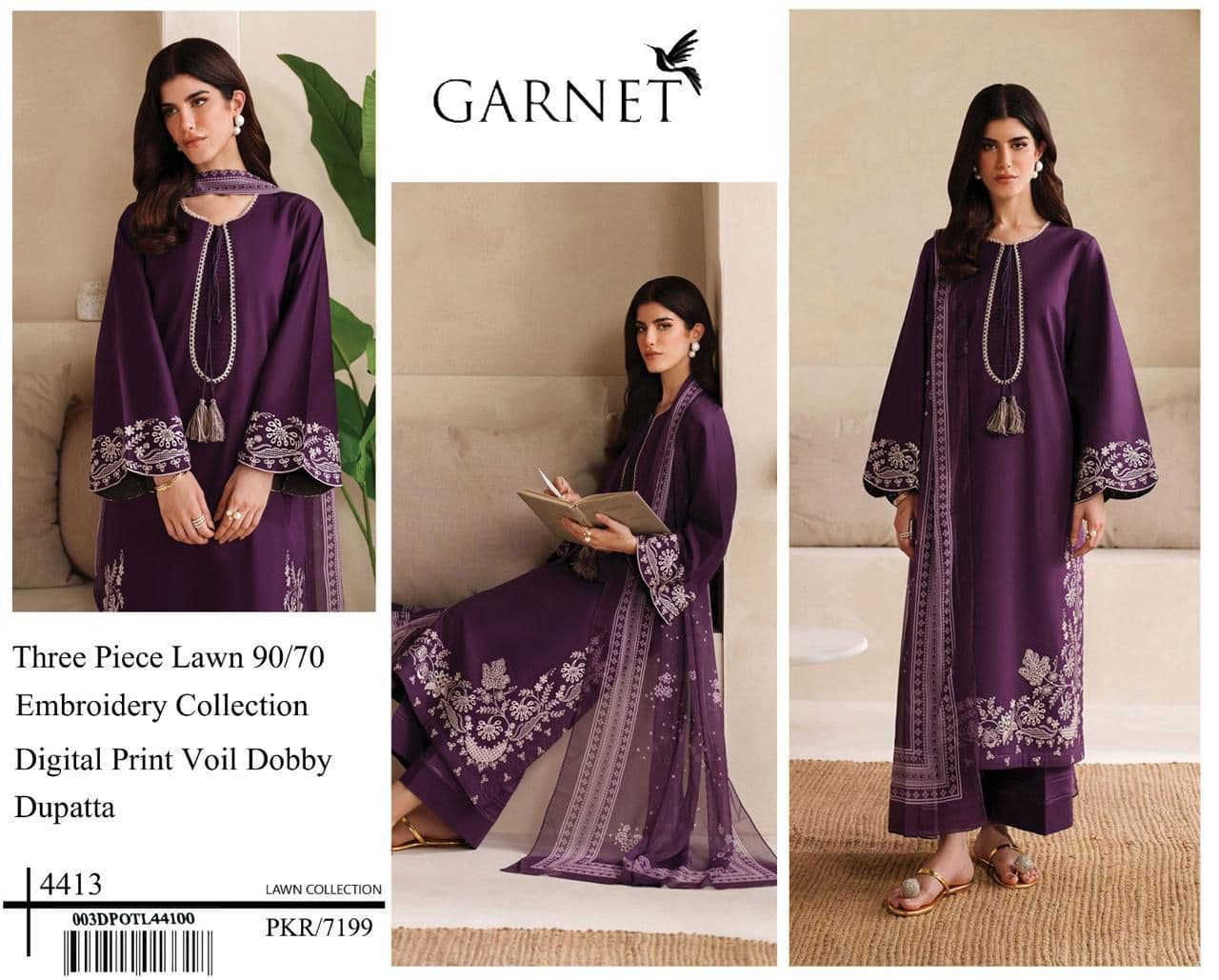 Garnet 3piece Lawn Suit